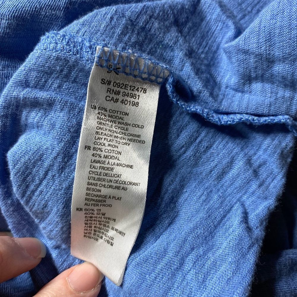 Y2K Forever 21 Blue and Cream Raglan Long Sleeve Top - Picture 7 of 7